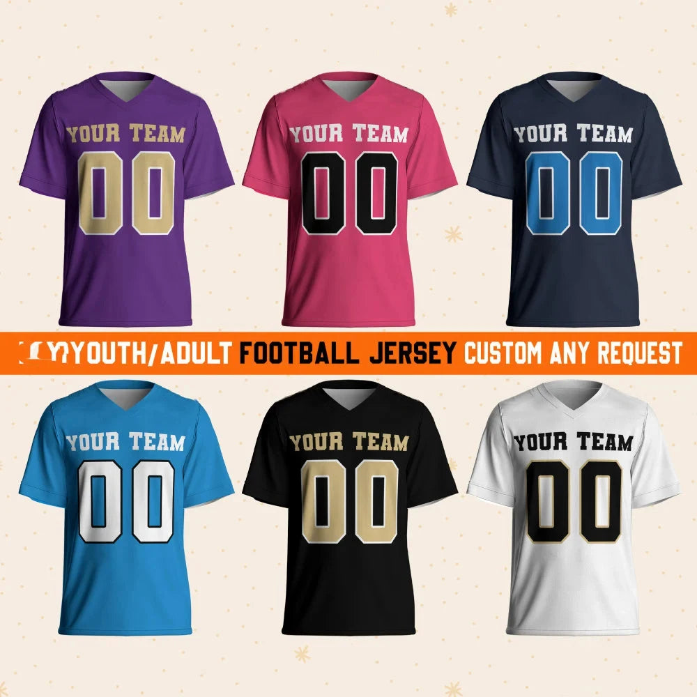 Custom Football Jersey Name Number Logo