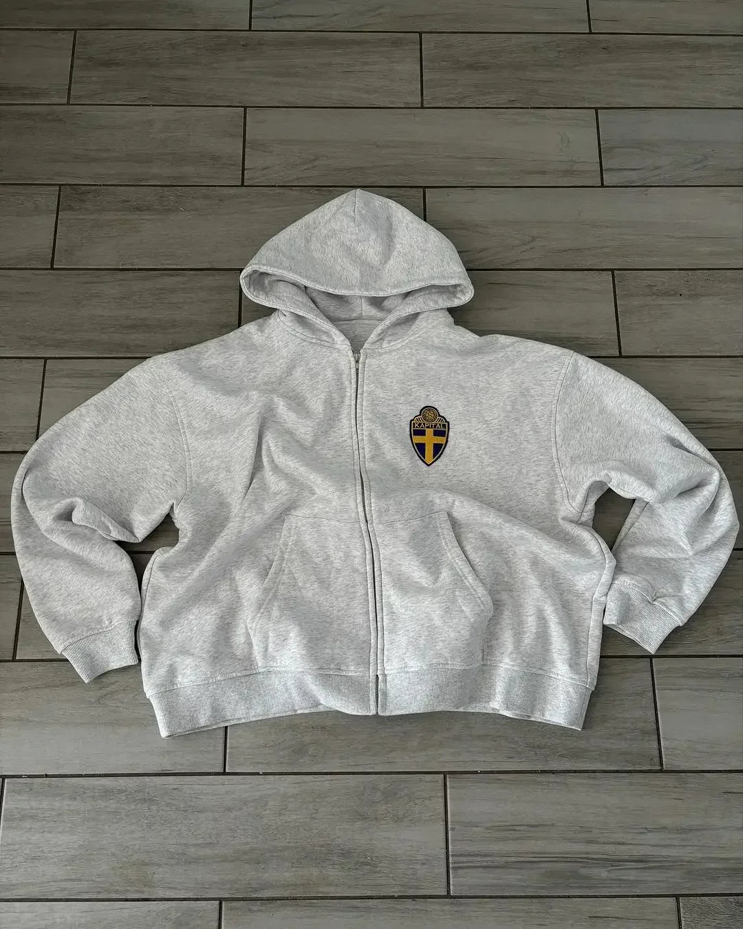 Swiss letter embroidered sweatshirt suit