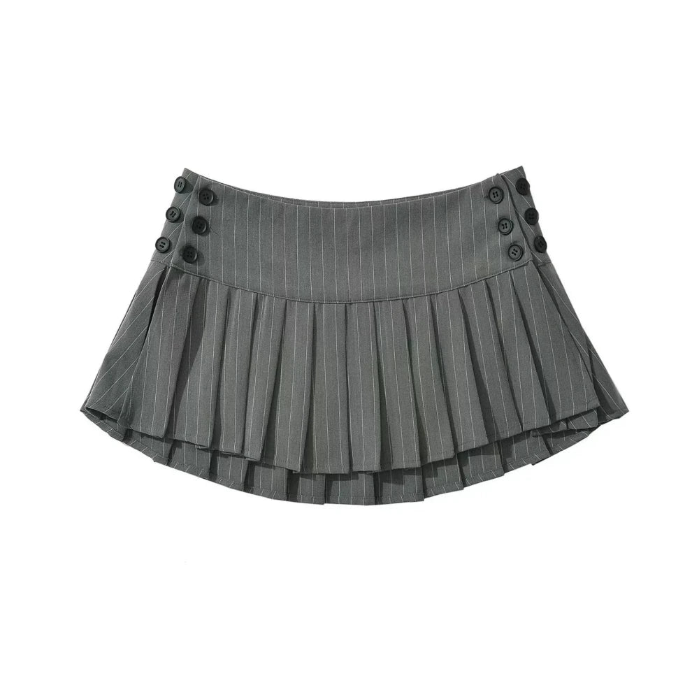 Stripe Patchwork Two Piece Sets For Women Preppy Style