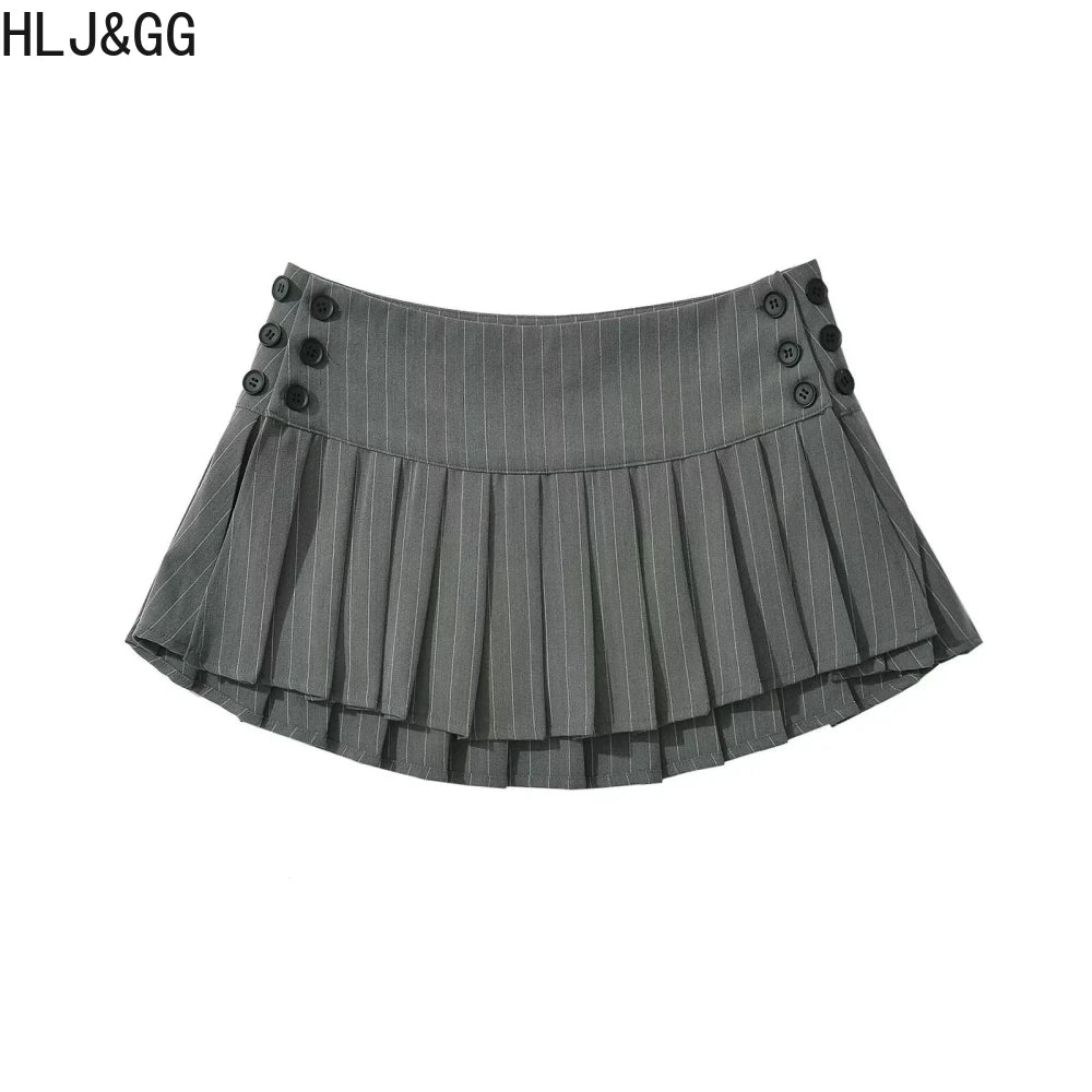 Stripe Patchwork Two Piece Sets For Women Preppy Style
