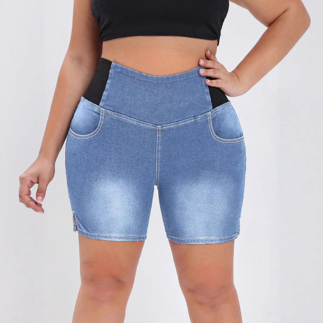 Comfortable Casual High-waisted Short Jeans for Ladies
