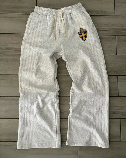 Swiss letter embroidered sweatshirt suit