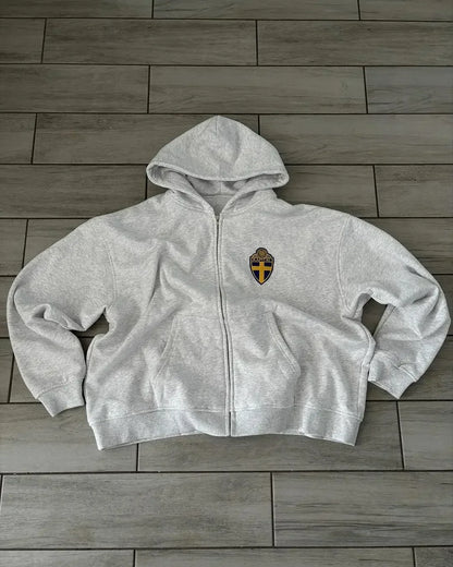 Swiss letter embroidered sweatshirt suit