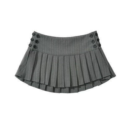 Stripe Patchwork Two Piece Sets For Women Preppy Style