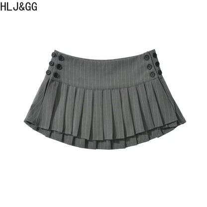 Stripe Patchwork Two Piece Sets For Women Preppy Style